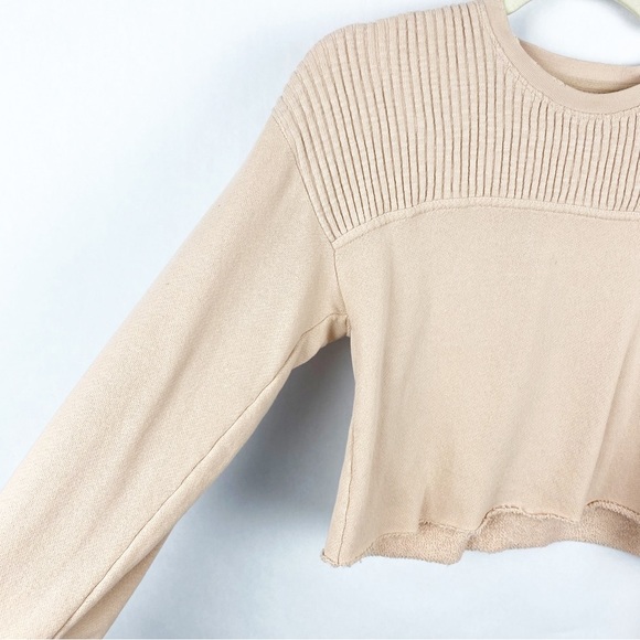 Current/Elliott Womens The Acture Knit Cropped Sweater Light Pink Size 0 XS - Picture 2 of 7